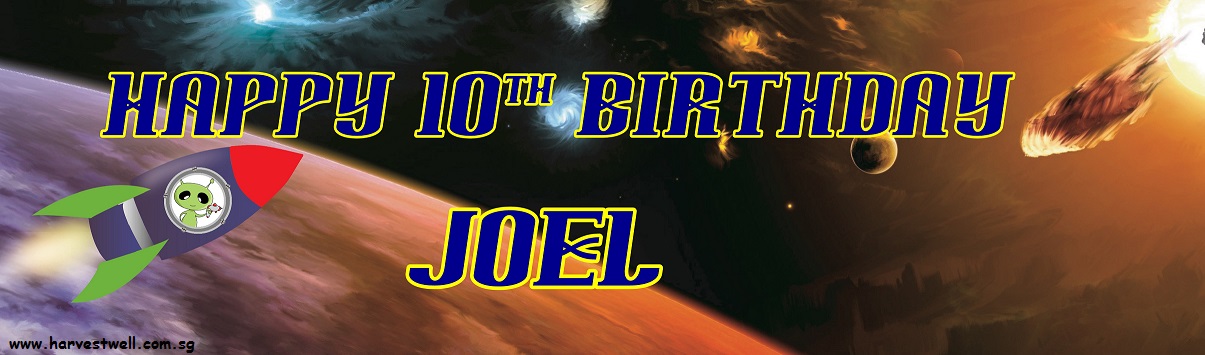 Spaceship Birthday Customized Banner